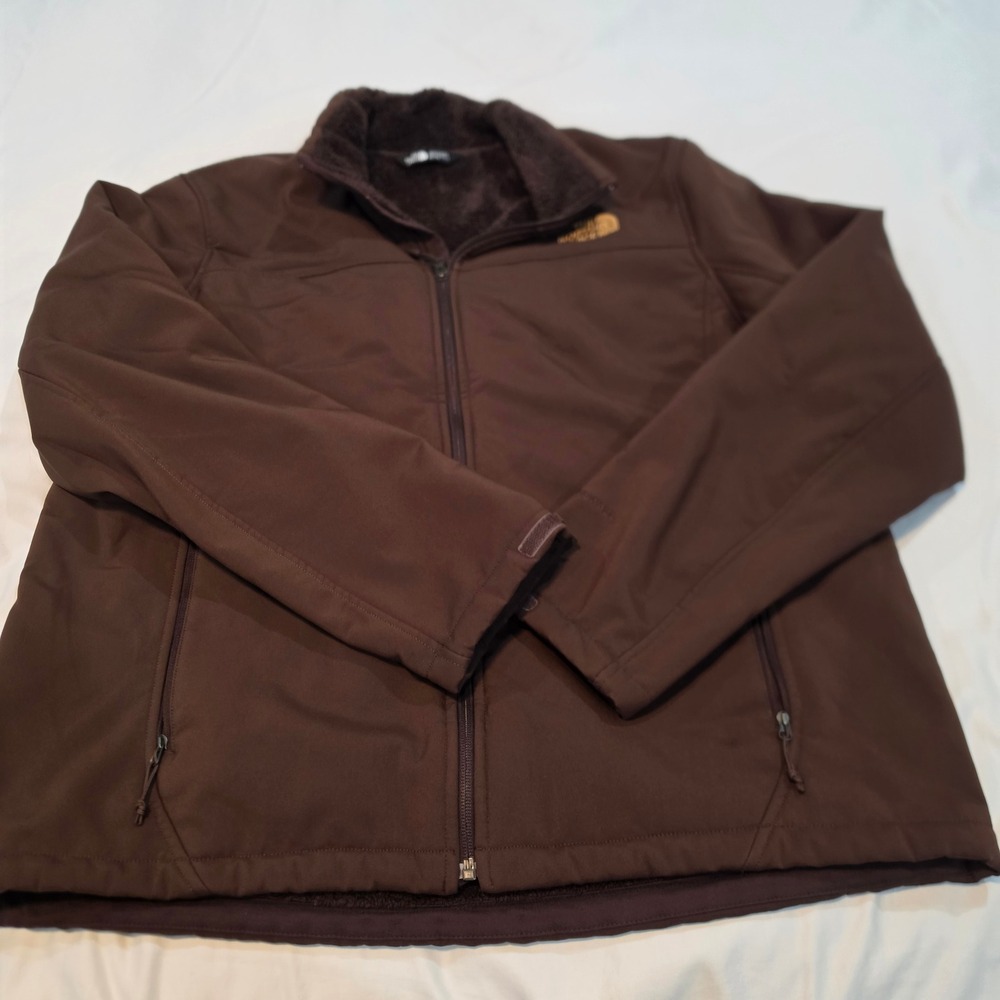 The North Face WindWall Jacket Mens XL Brown Excellent Fleece Lined Softshell